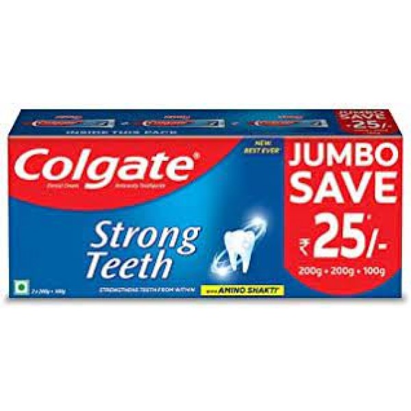Colgate strong teeth jumbo save  200g+200g+100g