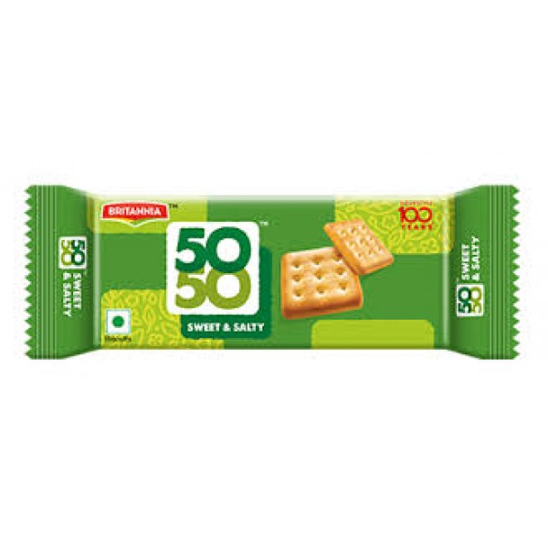 Britannia 50-50 Biscuits (sweet & salty) - 76g - Pack of 6