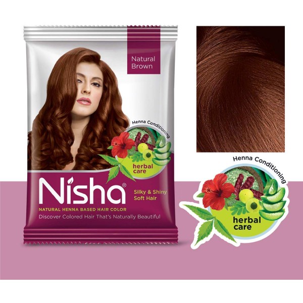 Nisha Silk&Shine Soft hair color- 10gr natural broun