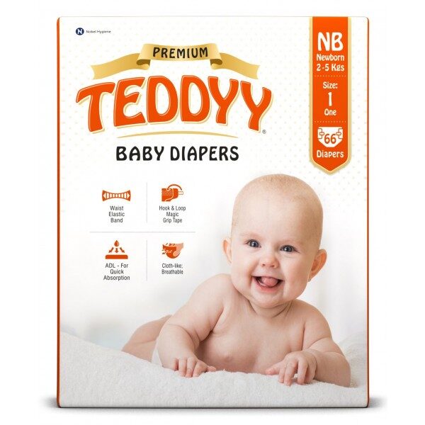 SUPER TEDDYY BABY DIAPERS NEW BORN 2 TO 5KG  5DIAPERS