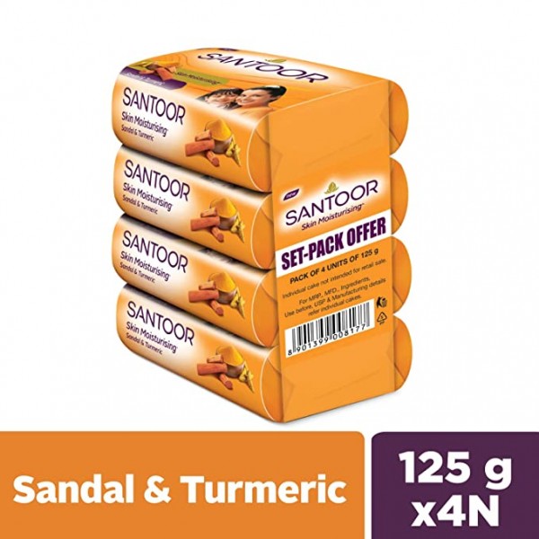 Santoor 125g - Buy 4 GET 1 FREE