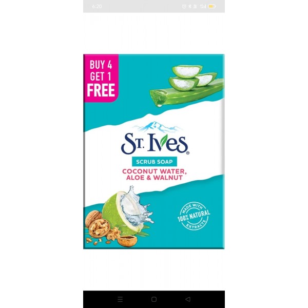 ST.IVES SCRUB SOAP BUY 3GET 1 FREE COCONUT WATER