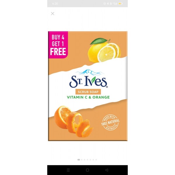 ST.IVES SCRUB SOAP BUY 3GET 1 FREE VITAMIN C AND ORANGE