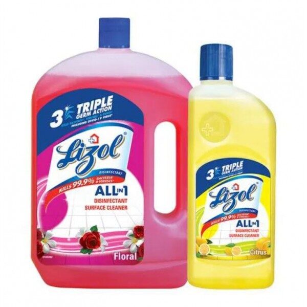 LIZOL DISINFECTANT SURFACE CLEANER ALL IN 1 FREE DETTOL ENERGIZE HYGIENE BODY WASH 2L