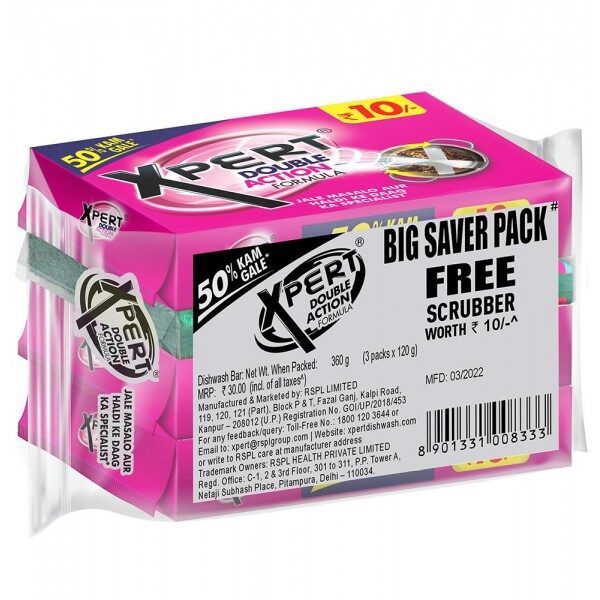 Xpert soap 390g BIG SAVE PACK FREE SCRUBBER 