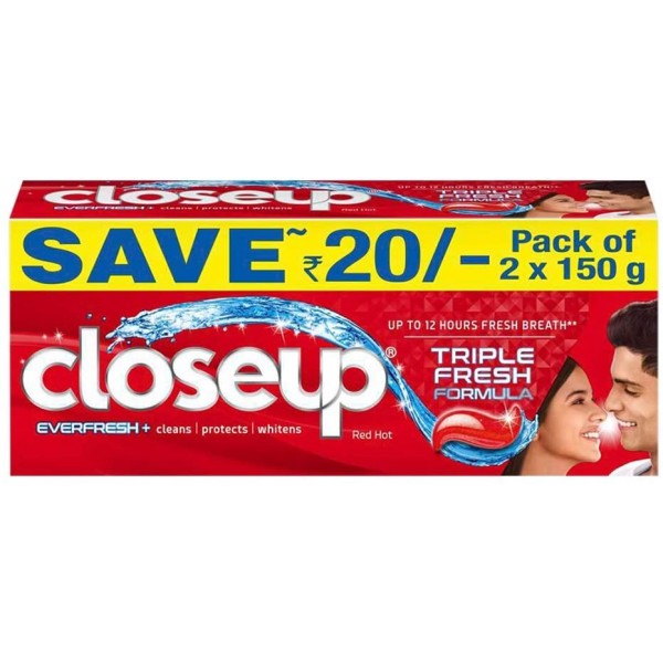 Closeup Forever Fresh Red Hot Gel Toothpaste Value Saver Pack, 3 +150G