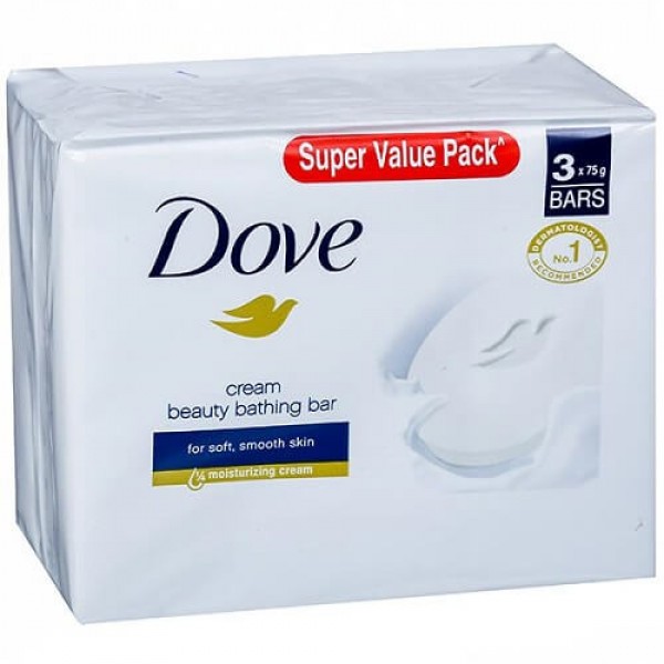 Dove Cream Beauty Bathing Bar, 75g (Pack of 3) Super Value Pack