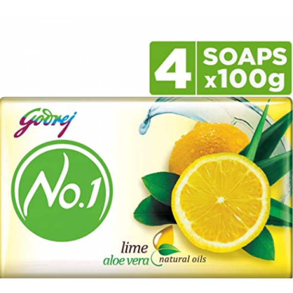 Godrej No.1 Bathing Soap – Lime & Aloe Vera, 100g (Pack of 5)