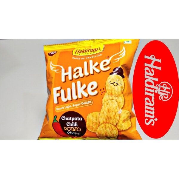 haldiram hallke fulke  salted chatpata chili potato chips 40g extra