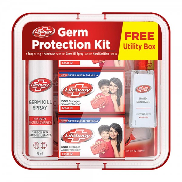 Lifebuoy Germ Protection Kit - Contains Soap, Handwash, Hand Sanitizer & Germ Kill Spray.