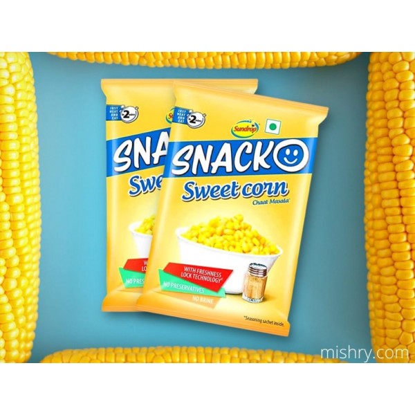 Sundrop Snacko Instant Sweet Corn - Chaat Masala Flavour 121.5g