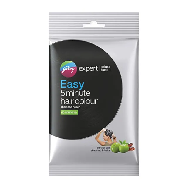 Godrej Expert Easy 5 Minute Hair Colour Sachet - Natural Black, 20ml